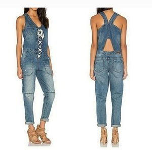 NWT! Blanknyc lace up denim jumpsuit